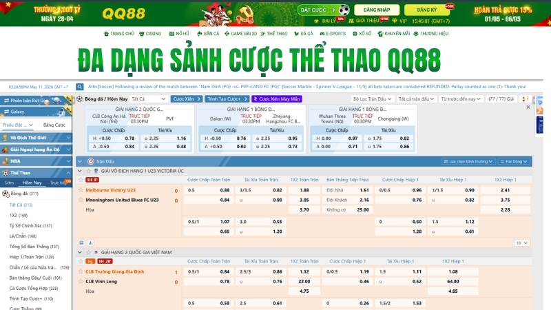 Các Loại Kèo Phổ Biến Tại Thể Thao QQ88